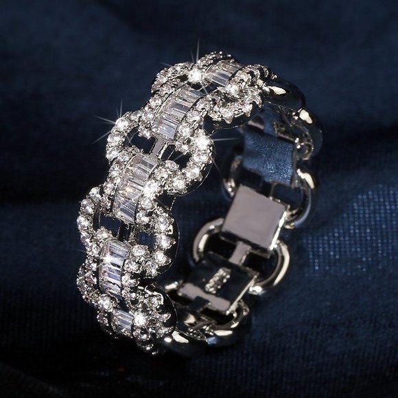 Jewelry - 💥Luxury Eternity Wedding 925 Silver Plated CZ Dainty Ring for Women,UNVN12261